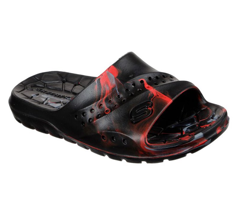 Skechers Hogan - Aqua Spurt Slide - Boys Sandals Black/Red [AU-PC7427]